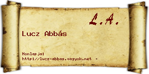 Lucz Abbás névjegykártya